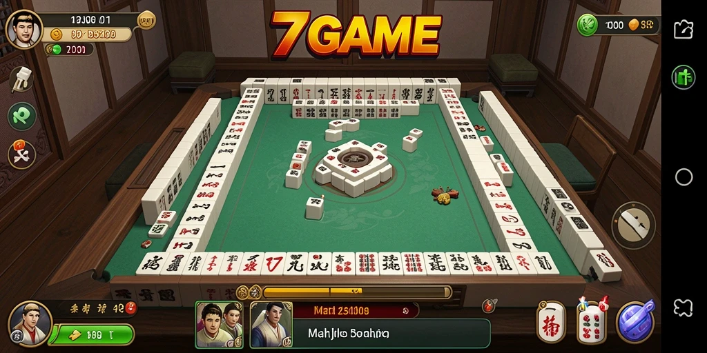 Screenshot gameplay 7GAME menampilkan momen seru permainan Mahjong.