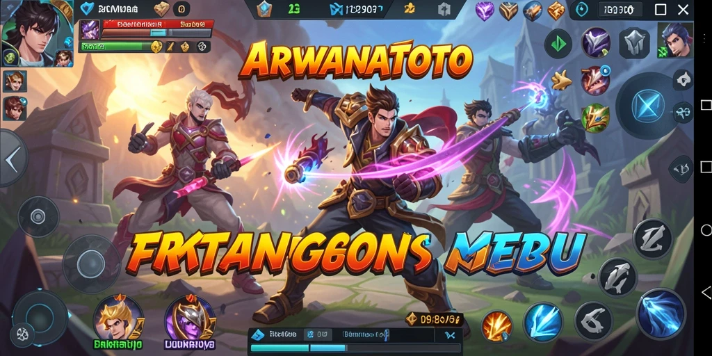 Tampilan gameplay seru dan mendebarkan dari <strong>ARWANATOTO</strong> saat bertarung di arena.