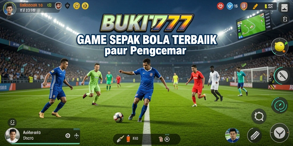 Tampilan gameplay seru dari BUKIT777 yang menampilkan aksi sepak bola.