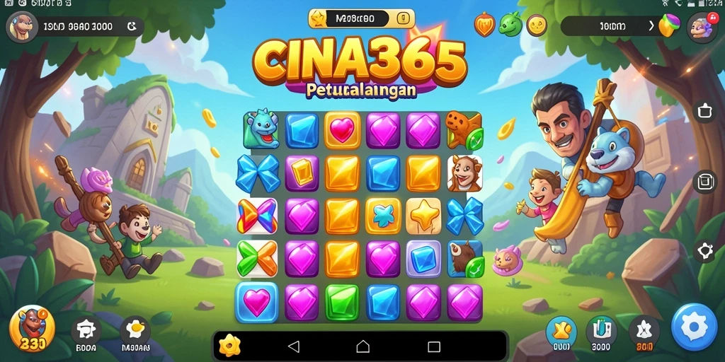 Tangkapan layar dari gameplay CINA365 menunjukkan aksi seru permainan Match-3.