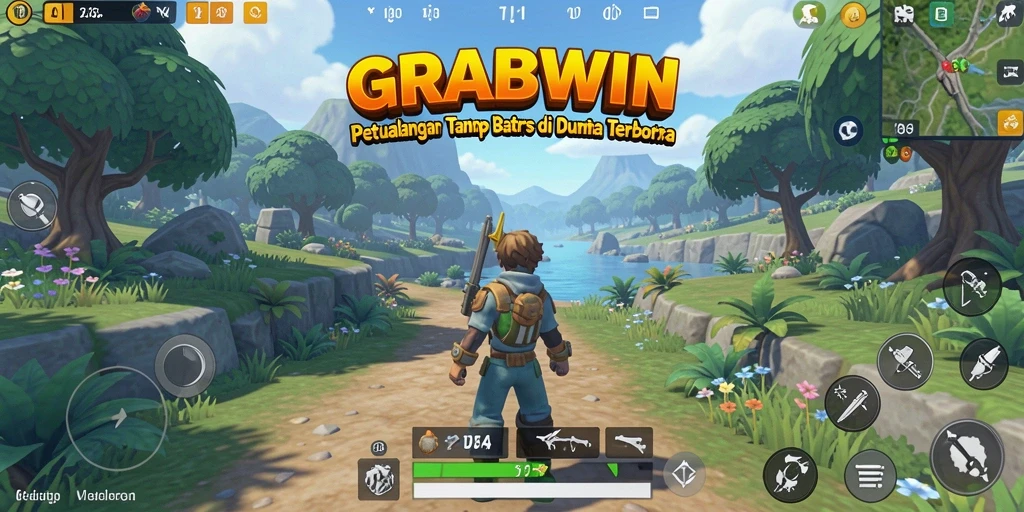 Tampilan gameplay GRABWIN di dunia terbuka yang menakjubkan.