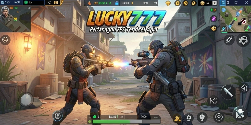 Tampilan menarik gameplay FPS LUCKY777 yang intens.
