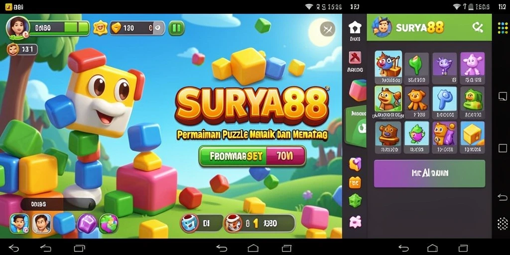 Screenshot SURYA88 menampilkan teka-teki yang mendebarkan dan interaksi pengguna.